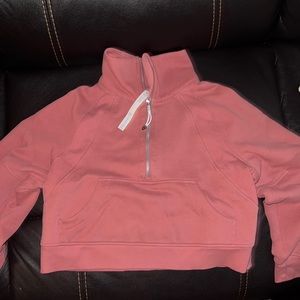 Scuba oversized funnel neck half zip - Rose color